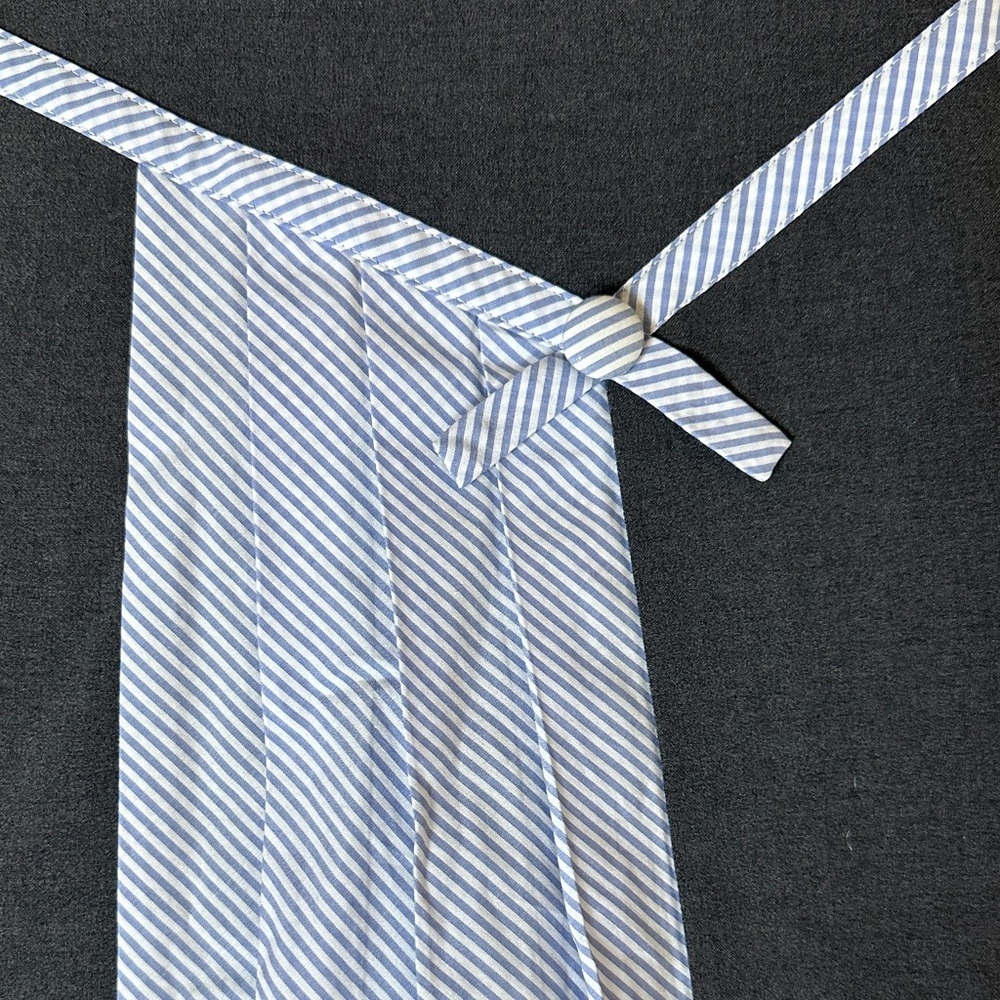 New Preppy Elevenses Dark Grey A-Line Skirt with Blue Searsucker Accents - Picture 3 of 5